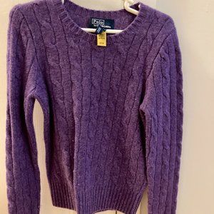 Girls Cashmere Sweater Polo Size 7 Purple